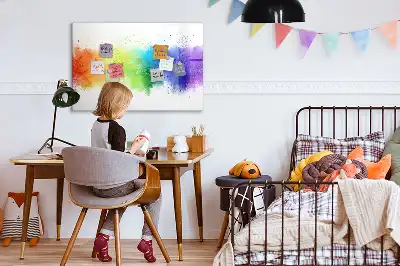 Lavagna magnetica decorata con motivo astratto arcobaleno