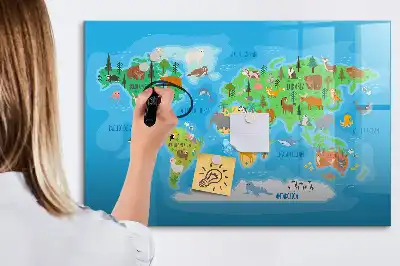 Lavagna magnetica a forma di mappa a fumetto