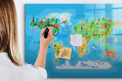 Lavagna magnetica a forma di mappa a fumetto