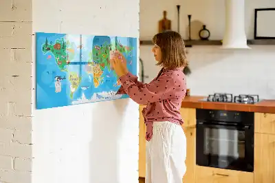 Lavagna magnetica a forma di mappa a fumetto