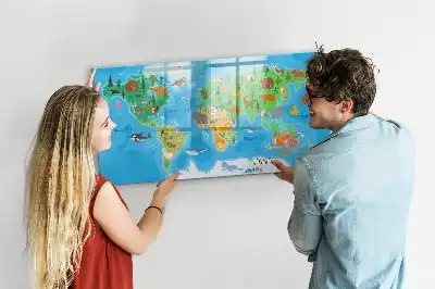 Lavagna magnetica a forma di mappa a fumetto