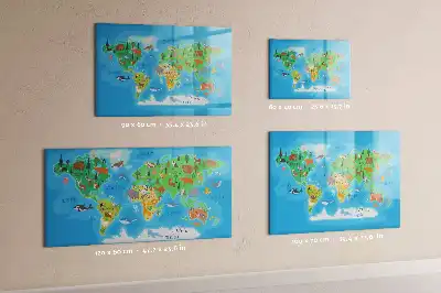 Lavagna magnetica a forma di mappa a fumetto