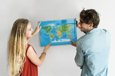 Lavagna magnetica a forma di mappa a fumetto