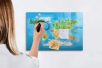 Lavagna magnetica a forma di mappa a fumetto