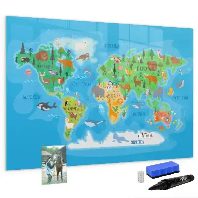 Lavagna magnetica a forma di mappa a fumetto
