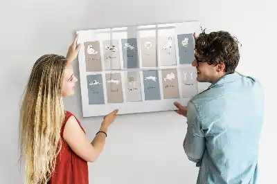 Lavagna magnetica per disegnare con calendario a tema gatti