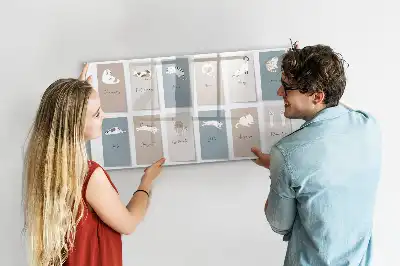 Lavagna magnetica per disegnare con calendario a tema gatti