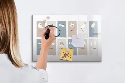 Lavagna magnetica per disegnare con calendario a tema gatti
