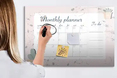 Lavagna magnetica per scrivere pianificatore del mese