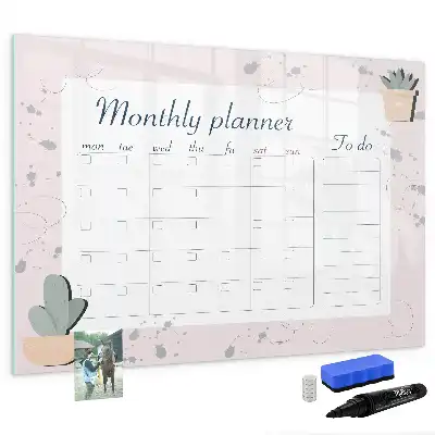 Lavagna magnetica per scrivere pianificatore del mese