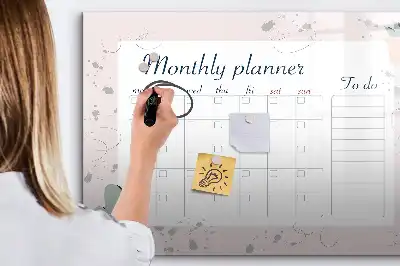 Lavagna magnetica per scrivere pianificatore del mese