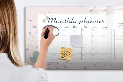 Lavagna magnetica per scrivere pianificatore del mese