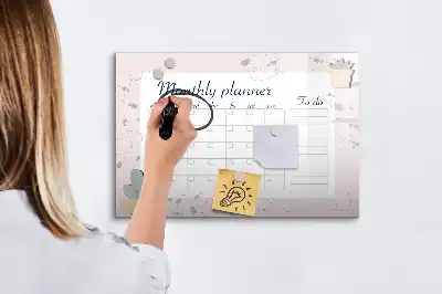Lavagna magnetica per scrivere pianificatore del mese