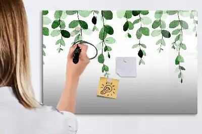 Lavagna magnetica con design a foglie di piante