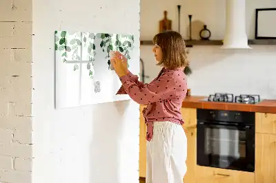 Lavagna magnetica con design a foglie di piante