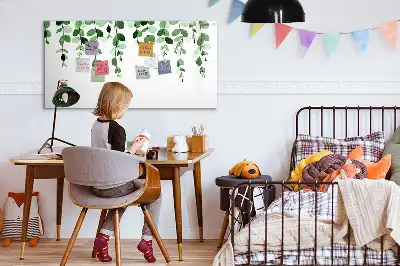 Lavagna magnetica con design a foglie di piante