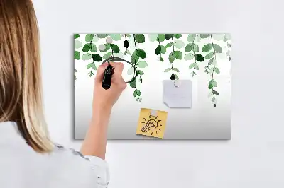Lavagna magnetica con design a foglie di piante