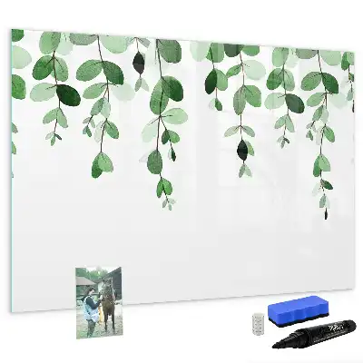Lavagna magnetica con design a foglie di piante