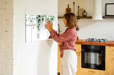 Lavagna magnetica con design a foglie di piante