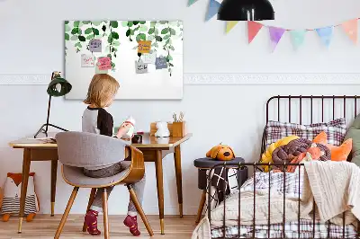 Lavagna magnetica con design a foglie di piante
