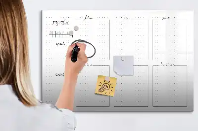Lavagna magnetica per scrivere programma della settimana