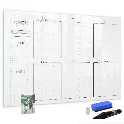 Lavagna magnetica per scrivere programma della settimana