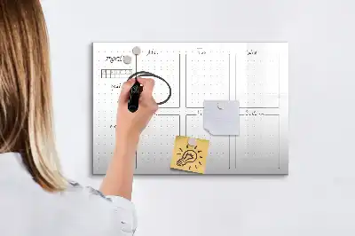 Lavagna magnetica per scrivere programma della settimana