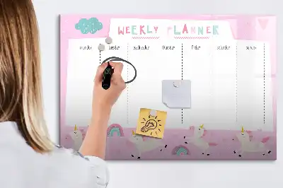 Pianificatore settimanale per bambini lavagna magnetica per disegnare