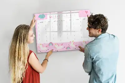 Pianificatore settimanale per bambini lavagna magnetica per disegnare