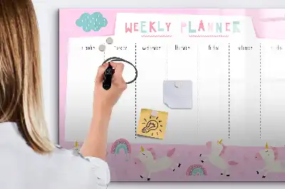 Pianificatore settimanale per bambini lavagna magnetica per disegnare