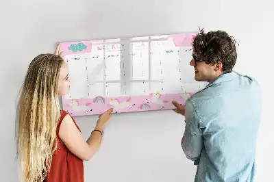 Pianificatore settimanale per bambini lavagna magnetica per disegnare