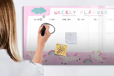 Pianificatore settimanale per bambini lavagna magnetica per disegnare
