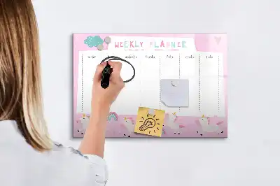 Pianificatore settimanale per bambini lavagna magnetica per disegnare