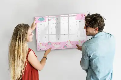 Pianificatore settimanale per bambini lavagna magnetica per disegnare