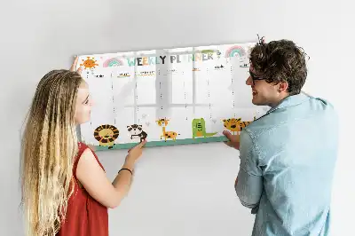 Lavagna magnetica per scrivere pianificatore settimanale con animali