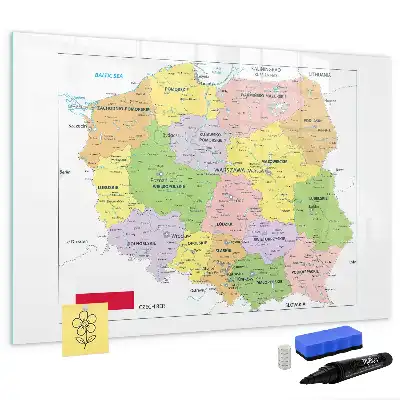 Lavagna magnetica con mappa della Polonia da disegnare
