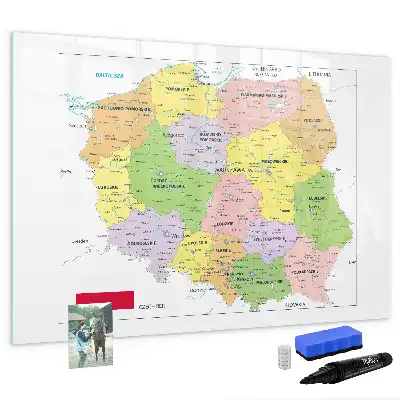 Lavagna magnetica con mappa della Polonia da disegnare
