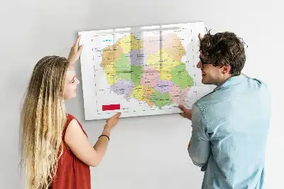 Lavagna magnetica con mappa della Polonia da disegnare