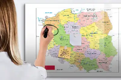 Lavagna magnetica con mappa della Polonia da disegnare