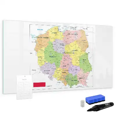 Lavagna magnetica con mappa della Polonia da disegnare