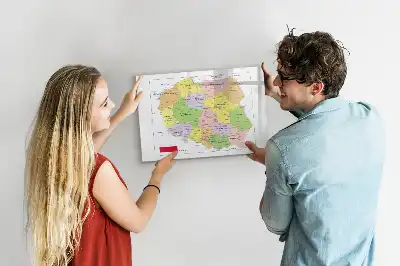 Lavagna magnetica con mappa della Polonia da disegnare
