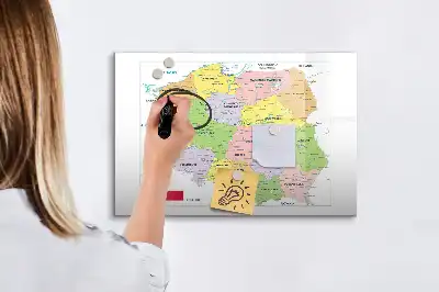 Lavagna magnetica con mappa della Polonia da disegnare