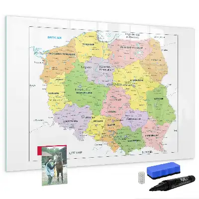 Lavagna magnetica con mappa della Polonia da disegnare