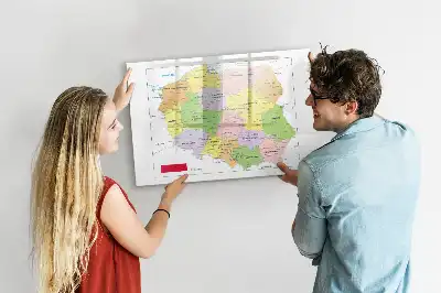Lavagna magnetica con mappa della Polonia da disegnare