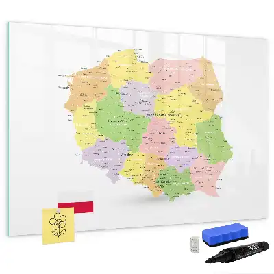 Lavagna magnetica con mappa della Polonia