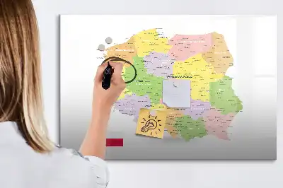Lavagna magnetica con mappa della Polonia