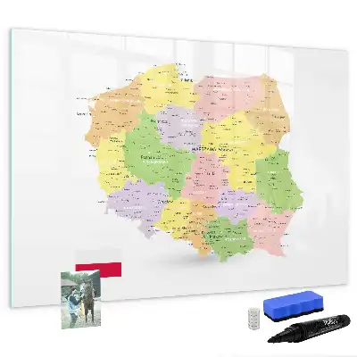 Lavagna magnetica con mappa della Polonia