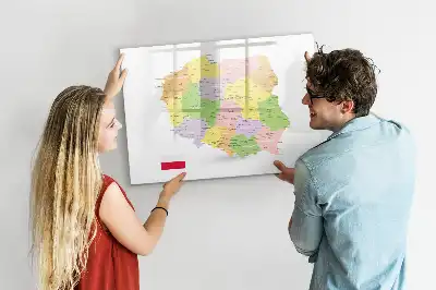 Lavagna magnetica con mappa della Polonia