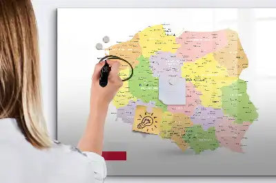 Lavagna magnetica con mappa della Polonia