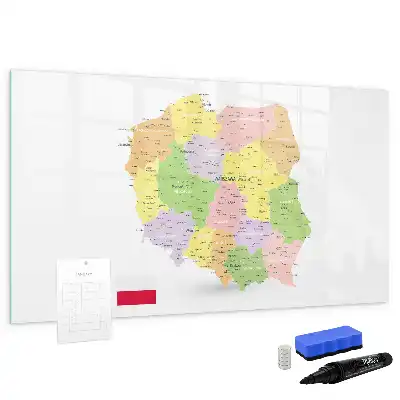 Lavagna magnetica con mappa della Polonia